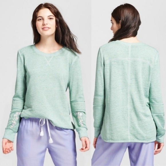 Sleep Sweatshirt Women's Long Sleeve Green Med and Large - Picture 3 of 6